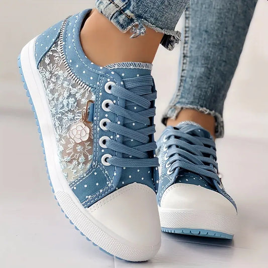 Women's Embroidery Floral Mesh Casual Shoes