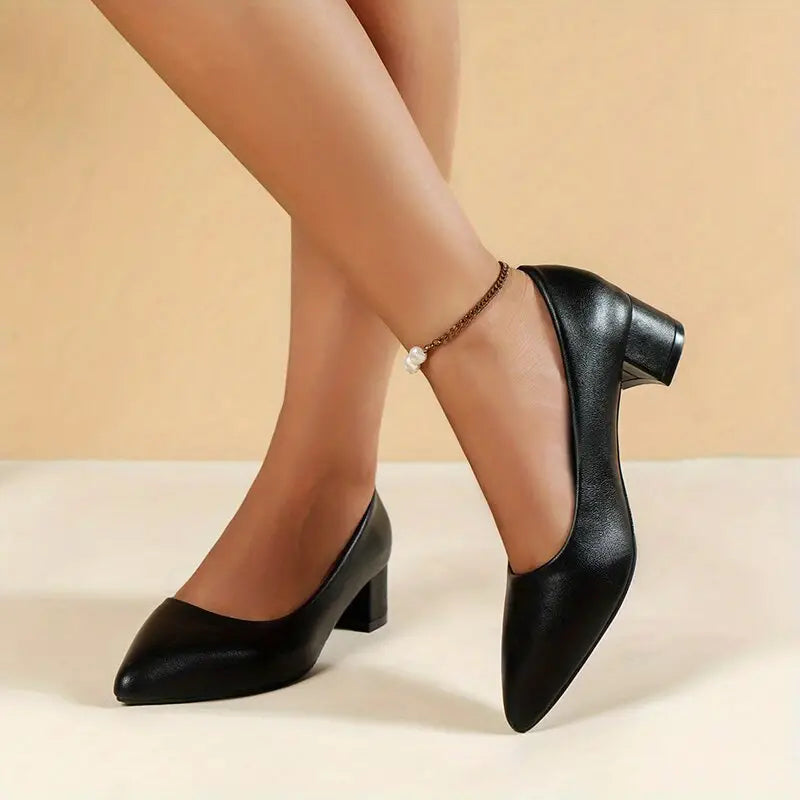 Women's Pointed Toe Chunky Heels