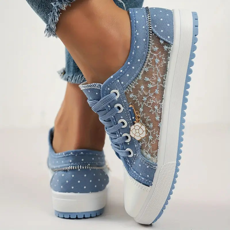 Women's Embroidery Floral Mesh Casual Shoes