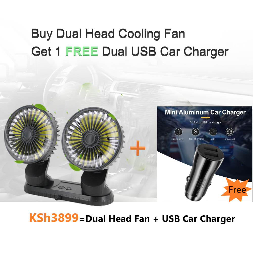 Car USB Dual-Head Fan
