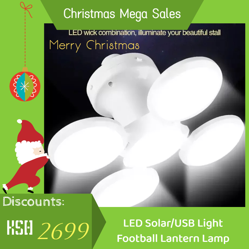 LED Solar/USB Light Football Lantern Lamp