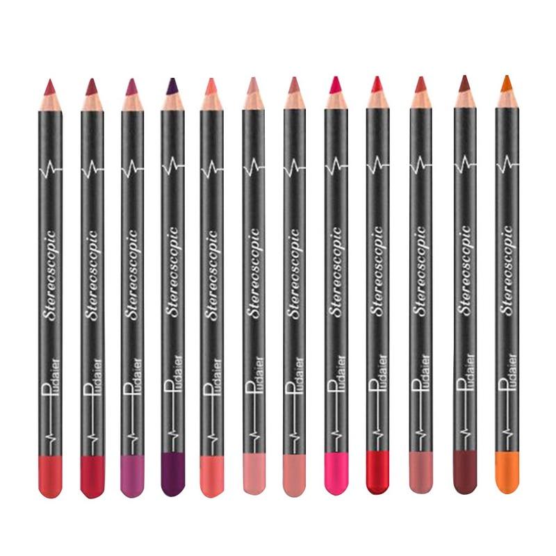 12 Colors Lip Liner Pencil Waterproof Non-Marking