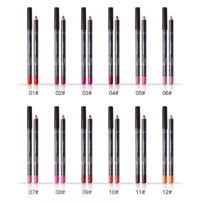 12 Colors Lip Liner Pencil Waterproof Non-Marking