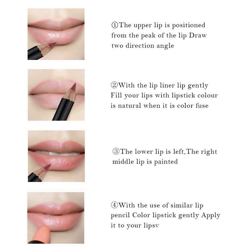 12 Colors Lip Liner Pencil Waterproof Non-Marking