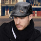 British Gentlemen Style Leather Beret Hat