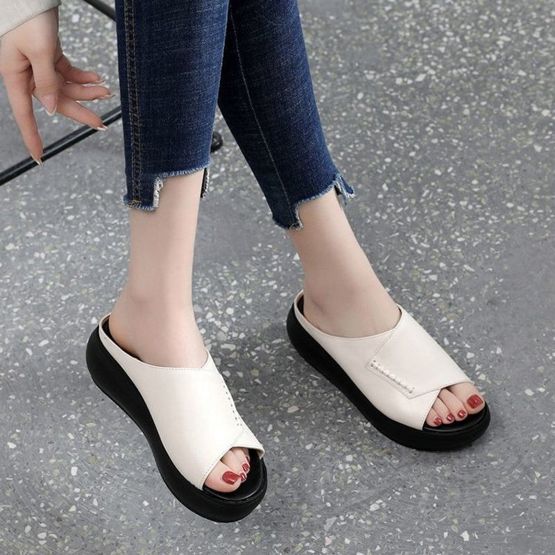 [Buy 1 Get 1 Free] Thick-Bottomed Muffin Drag Sandals