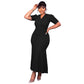Solid Colour Slim Fit Fishtail Maxi Dress