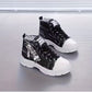 Women’s High-Top Patchwork Denim Shoes
