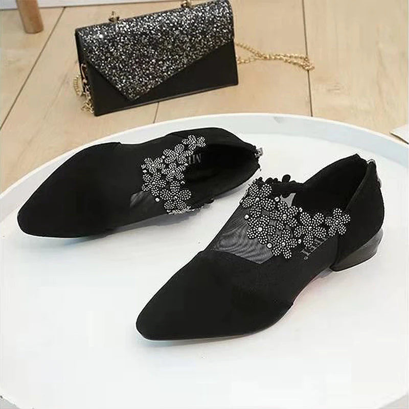 Rhinestone Stone Hollow Shoes