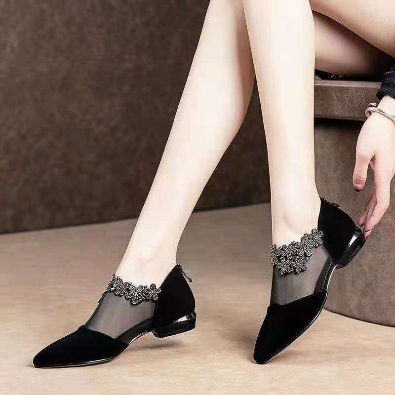 Rhinestone Stone Hollow Shoes