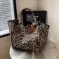 Leopard Print Canvas Tote Bag