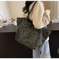 Leopard Print Canvas Tote Bag