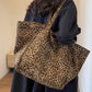 Leopard Print Canvas Tote Bag