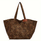 Leopard Print Canvas Tote Bag