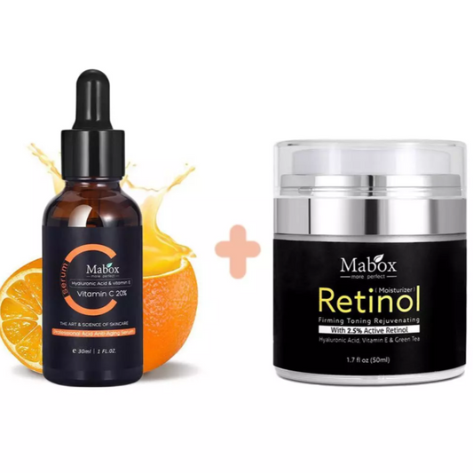 [Mega Sale!] Mabox Vitamin C Serum;  Mabox 2.5% Retinol Moisturizer Face Cream